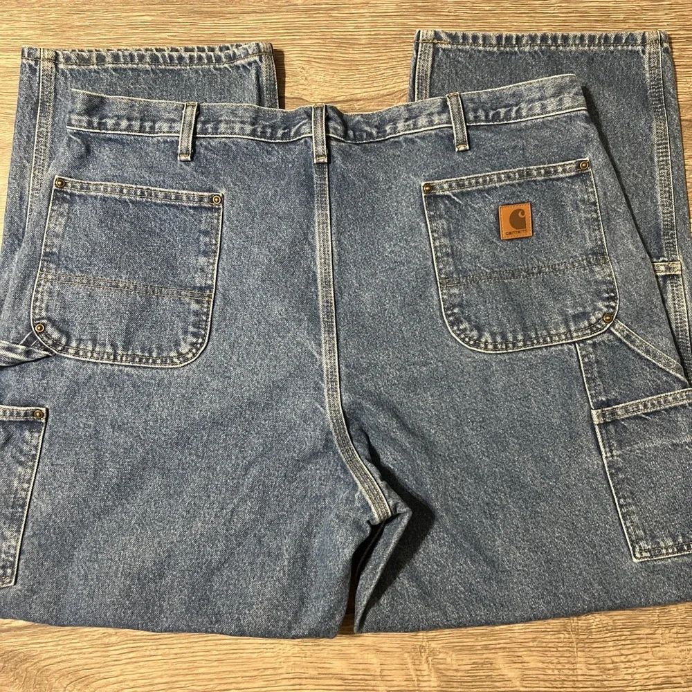 Carhartt B73 DST Double Knee Original‎ Fit Blue Jeans Size 42x30 (40x30)